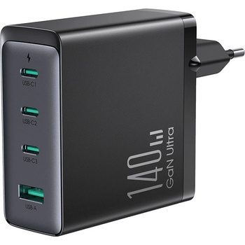 Image 1 of JOYROOM GaN Fast Wall Charger 140W - захранване за ел. мрежа за лаптопи, смартфони и таблети с 1xUSB-A и 3xUSB-C изходи с технология за бързо зареждане и USB-C кабел (