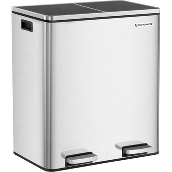 Songmics na triedený odpad 2 x 30 L strieborný