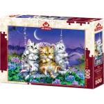 Art Puzzle Пъзел Art Puzzle от 500 части - Котки на люлка под луната, Кайоми Харай (5086)