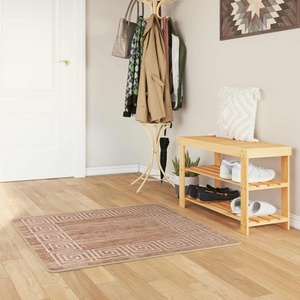 vidaXL Каса за килим MARSA Бяло 100 x 100 cm Полиестер и PVC (42023314)