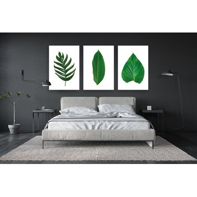 Divio Třídílný obraz na plátně listy, vzor 41219 Velikost: 60x120 cm
