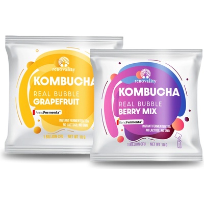 Renovality Kombucha Real Bubble Berry Mix Grapefruit 10 ks