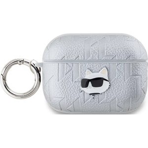 Karl Lagerfeld PU ембоснат калъф Choupette Head за AirPods Pro 2 Сребърен (KLAP2PGCHPS)