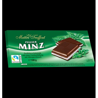 Maitre Truffout hořká s mátovou náplní 100 g