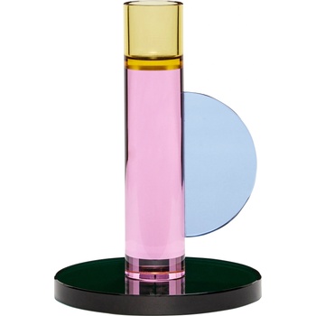 Hübsch Свещник за класическа свещ Astro 14 см розов и жълт (991419)