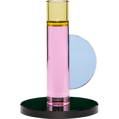 Hübsch Свещник за класическа свещ Astro 14 см розов и жълт (991419)