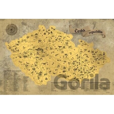 Giftio Stírací mapa Česká republika Deluxe XXL