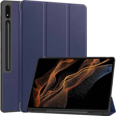 Vsetkonamobil 62815 LEATHER Zaklápací obal pre Samsung Galaxy Tab S9 Ultra / Tab S10 Ultra tmavomodrý