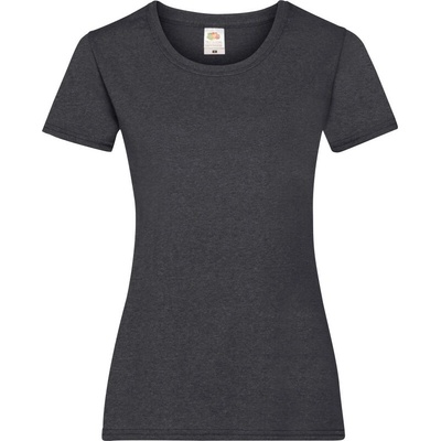 Fruit of the Loom Tričko Lady-Fit Valueweight T krátký rukáv dámské COT-161372t3700 Melír šedá tmavá