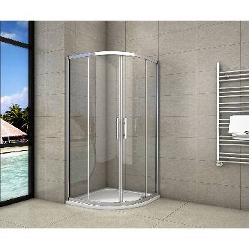 H K Štvrťkruhový sprchovací kút SYMPHONY S4 90 × 90 cm s dvojdielnymi posuvnými dverami