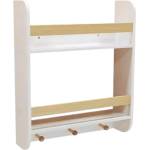Ginger Home Детска етажерка за стена Ginger Home - С рафтове и закачалки, Бяла (TF6931) - kindermarket