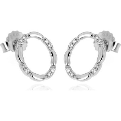 Zlatnictví U Kostela stříbrné náušnice oválky se zirkony 812