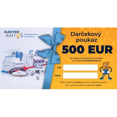 Darčekový poukaz v hodnote 500€ elektronický