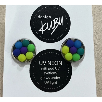 KUBUdesign náušnice puzeta neon zelené 0001796