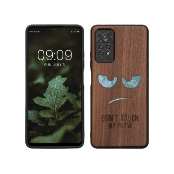 kwmobile Дървен калъф за Xiaomi Redmi Note 11 Pro / Note 11 Pro (5G) / Note 12 Pro (4G) - don't touch my phone