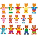Drevené hračky Woody Šatní skříň Oblékni si svou medvědí rodinku