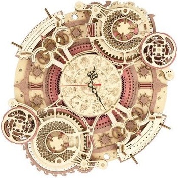 Robotime Rokr 3D dřevěné puzzle Nástěnné hodiny Zodiac 168 ks