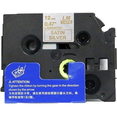 Compatible Съвместима лента с Brother TZ-MQ934/TZe-MQ934, 12mm x 5m, златен печат / Сатен сребърен фон (TZe-MQ934)