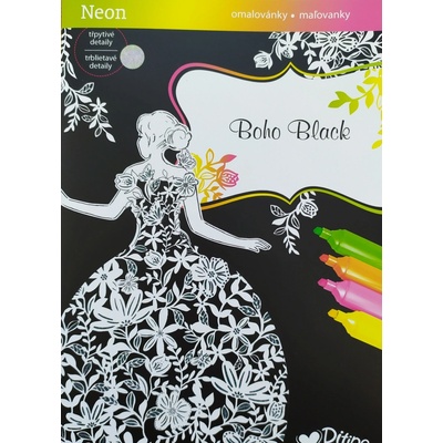 Ditipo Antistresové omaľovánky 7005008 trblietavé maľovanie Boho black
