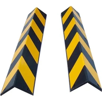 Ochranný rohový pryžový profil s reflexními pruhy – 785×110×10 mm, černo-žlutá