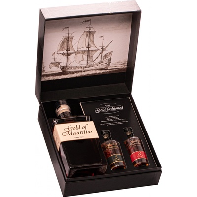 Gold of Mauritius Dark Rum 2 x 0,05 l + 40% 0,8 l (kazeta)