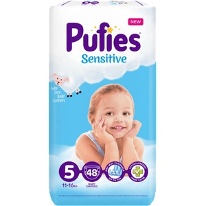 pufies Пелени Pufies Sensitive Junior 5, 48 броя (7684)