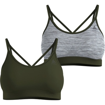 Odlo Дамски спортен сутиен Odlo Women's Seamless Low Sport Bra Sports bra - Deep Depths / Grey Melange (114-3496-0514)