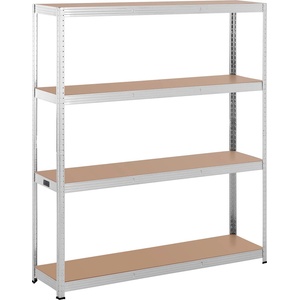 MSW Метален стелаж за съхранение - 160 x 40 x 180 см - за 4 x 150 кг - сив MSW-STSH-34 (MSW-STSH-34)