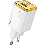 hoco. N34 мрежово зарядно устройство USB+Type-C гнездо 20W, PD бързо зарядно устройство 3.0, БЯЛО N34 БЯЛО (N34 WHITE)