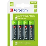 Verbatim RECHARGEABLE BATTERY AA 4 PACK / HR6 (49517) - gtcomputers