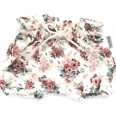 Taturo s květinami ecru bílá