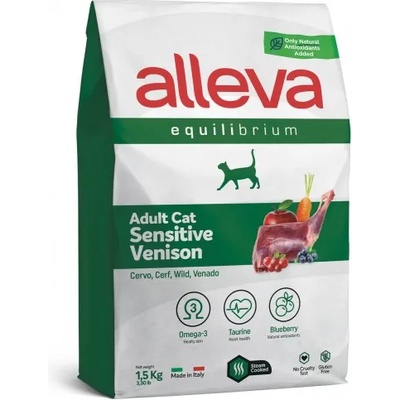 Diusapet ALLEVA® Equilibrium Sensitive Venison Adult - пълноценна храна за пораснали чувствителни котки, с еленско месо, Италия - 1, 5 кг 1127