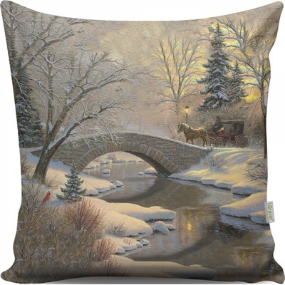 Hanah Home Vianočný vankúš TUNES V sivý 43x43