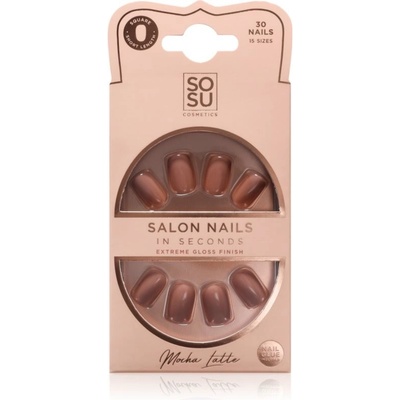 SOSU Cosmetics Salon Nails umelé nechty odtieň Mocha Latte 30 ks