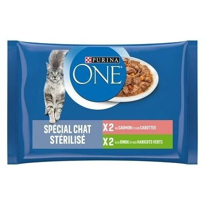 Purina ONE 4 x Sterilised losos morka 85 g