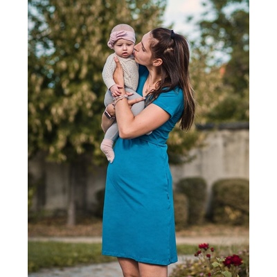 Jožánek kojící šaty s kapsami Tea krátký rukáv hořlčicové – Hledejceny.cz