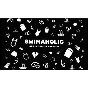 Swimaholic swimming world microfibre towel черен