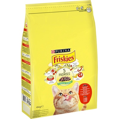 Friskies 4 кг Friskies, суха храна за котки с говеждо, пиле и зеленчуци