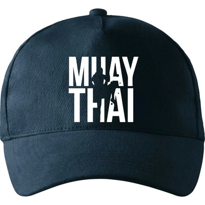 Nápis Muay Thai so zahnutým šiltom a mosaznou sponou Tmavomodrá takmer čierna