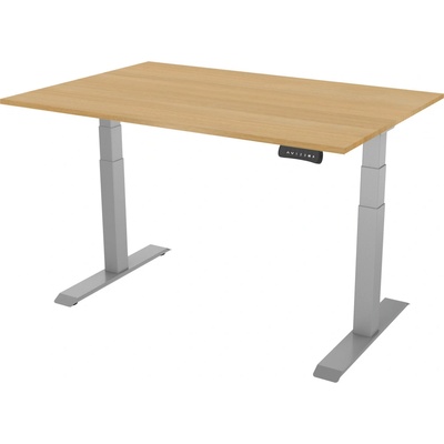 DELSO Elektrický výškově nastavitelný stůl PROJUSTER - 160 cm, 80 cm, Šedá, Dub Vicenza