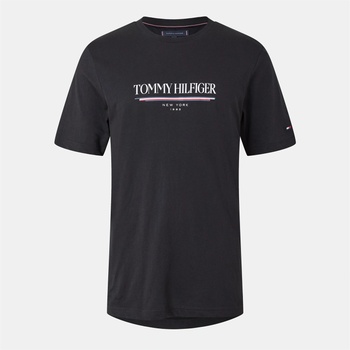 Tommy Hilfiger Тениска Tommy Hilfiger Regular Fit Logo T-Shirt - Black BDS