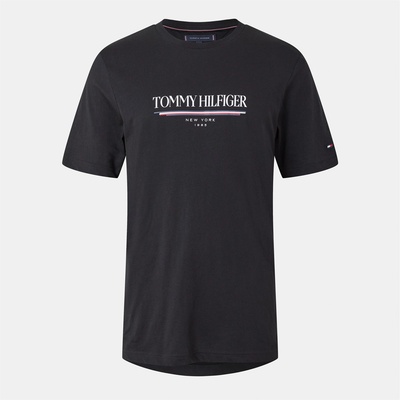 Tommy Hilfiger Тениска Tommy Hilfiger Regular Fit Logo T-Shirt - Black BDS