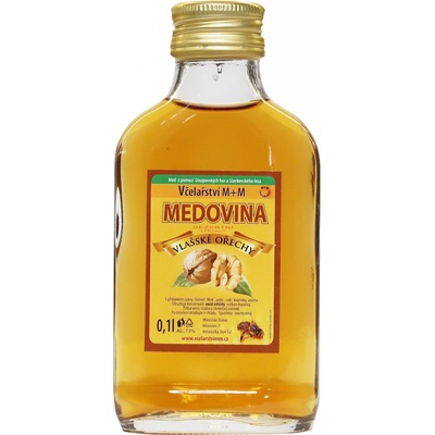 Včelařství M+M medovina dezertní vlašské ořechy 0,1 l