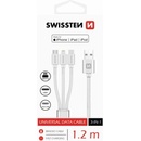 Swissten 72501103 3v1 2x USB-C (M) - Lightning (M) - USB-A (M), 60W, 3A, 1,2m, černý