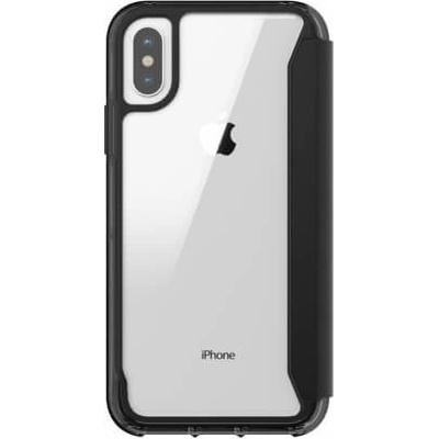 Griffin Survivor Clear Wallet Case - кожен калъф, тип портфейл с висока защита за iPhone XS Max (черен-прозрачен)