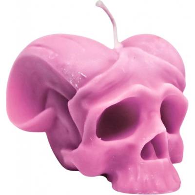 Svíčkománie3D Lebka s rohama růžová 150 g