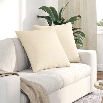 vidaXL Диван възглавници 2 pcs Крем 60 x 60 cm Кордюрова тъкан (42014034)