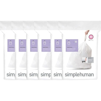 Simplehuman Sáčky 45 L typ M zatahovací 6 x 20ks 120 sáčků 25 µm CW0261-2