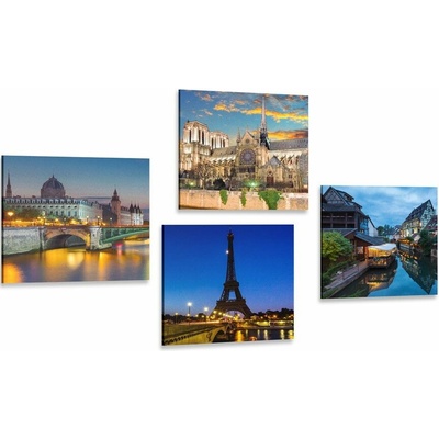 Set obrazov romantický nočný Paríž