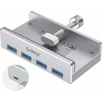 ORICO USB хъб Orico MH4PU MH4PU-SV-PRO, 4 порта, от USB Type-A към 4x USB 3.0 Type-A, сребрист (MH4PU-P-SV)